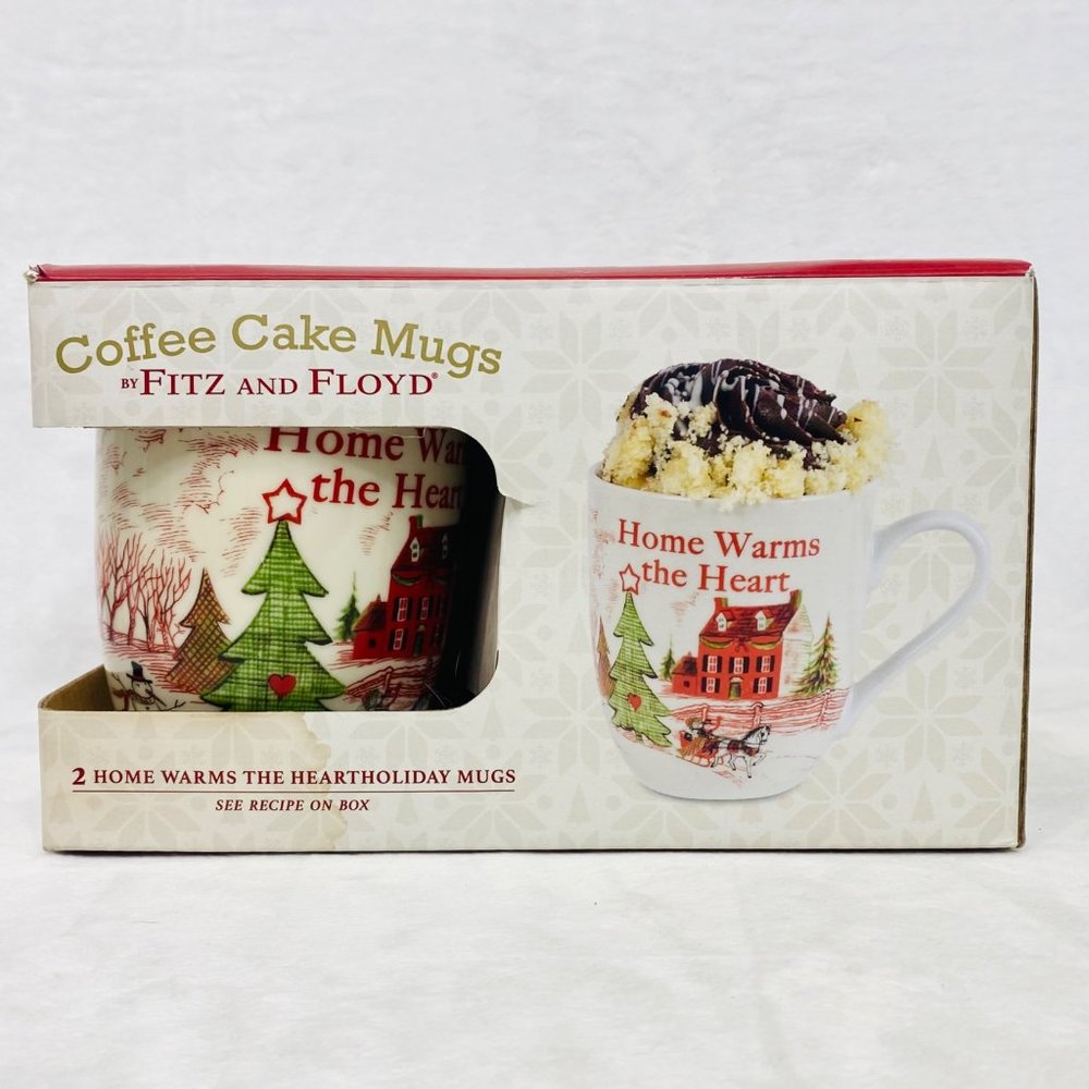 Two Coffee Cake Mugs by Fitz & Floyd - New in Box